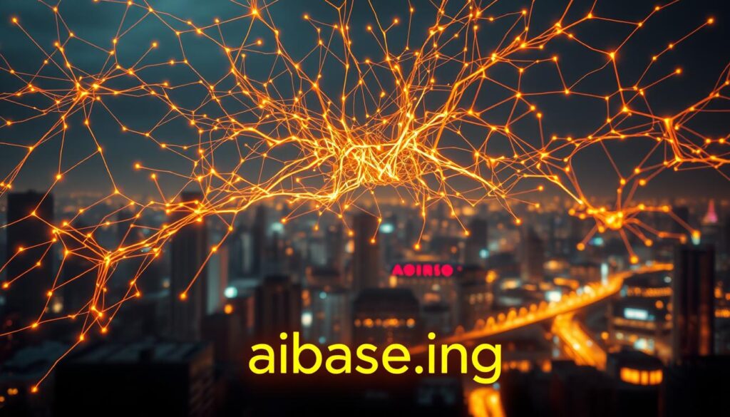 A complex neural network, its intricate layers and nodes illuminated in a warm, golden glow, against a backdrop of a futuristic cityscape. The network pulses with energy, its connections forming a mesmerizing web that seems to stretch out into the distance. In the foreground, a sleek, metallic aibase.ng logo stands as a testament to the intersection of cutting-edge technology and human ingenuity. The scene conveys a sense of progress, innovation, and the boundless potential of artificial intelligence. A complex neural network, its intricate layers and nodes illuminated in a warm, golden glow, against a backdrop of a futuristic cityscape. The network pulses with energy, its connections forming a mesmerizing web that seems to stretch out into the distance. In the foreground, a sleek, metallic aibase.ng logo stands as a testament to the intersection of cutting-edge technology and human ingenuity. The scene conveys a sense of progress, innovation, and the boundless potential of artificial intelligence.