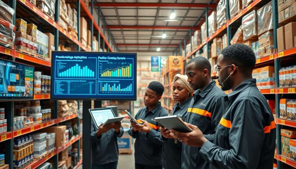 AI-powered inventory management system in a Nigerian retail warehouse AI-powered inventory management system in a Nigerian retail warehouse