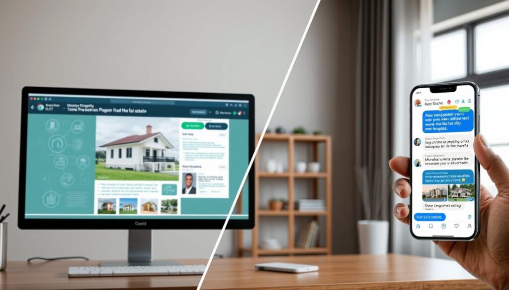 AI-powered marketing automation for Nigerian real estate showing automated listing generation and chatbot engagement AI-powered marketing automation for Nigerian real estate showing automated listing generation and chatbot engagement