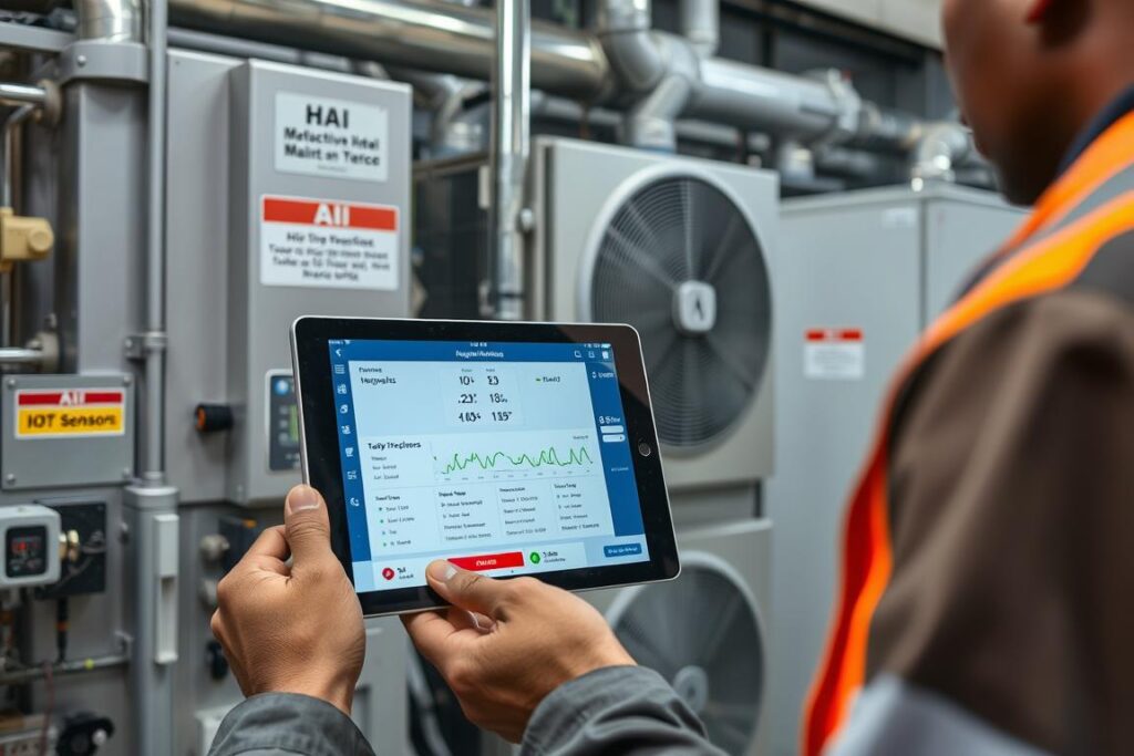 AI-powered predictive maintenance system monitoring HVAC equipment in a Nigerian hotel