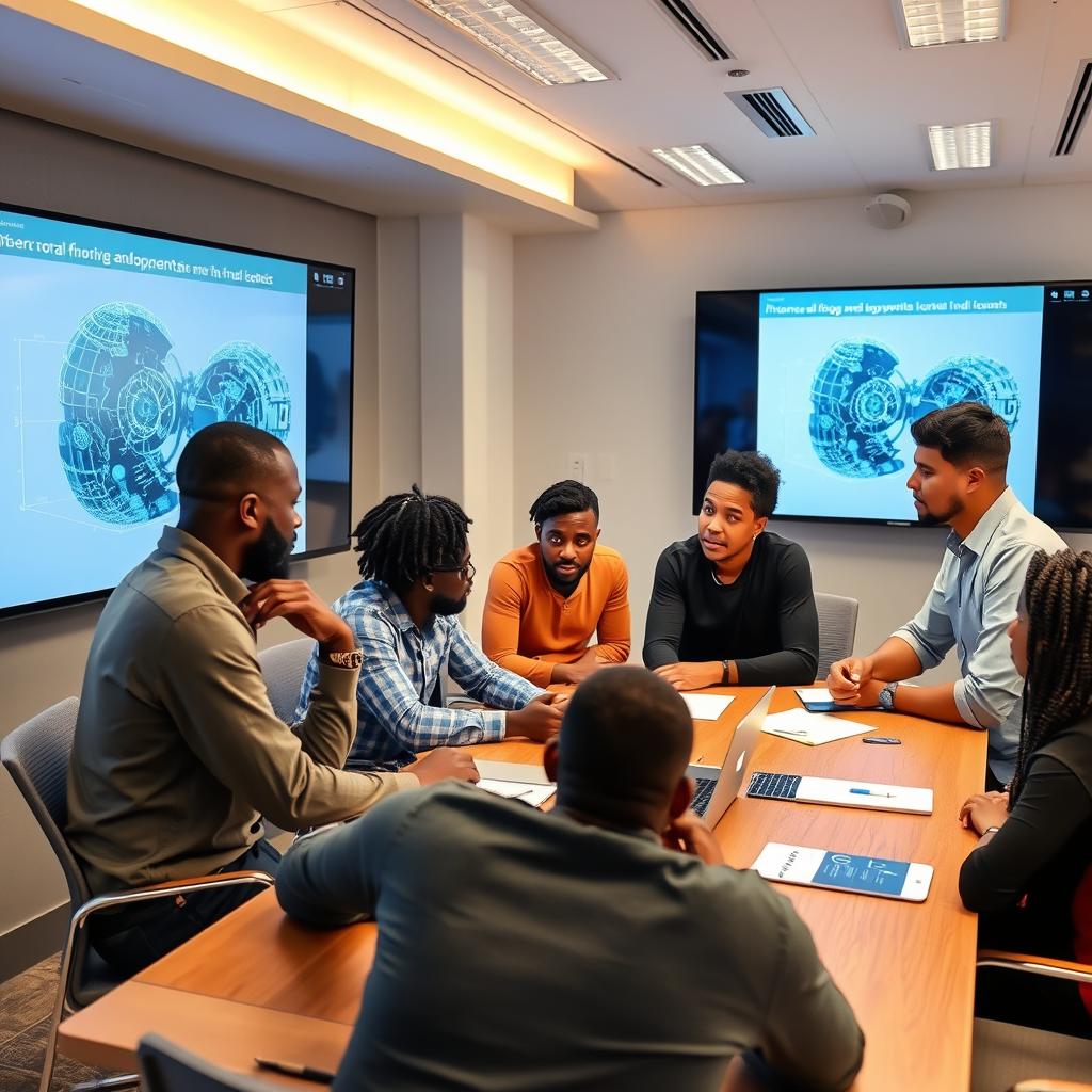 AI researchers collaborating at Google's Accra research center