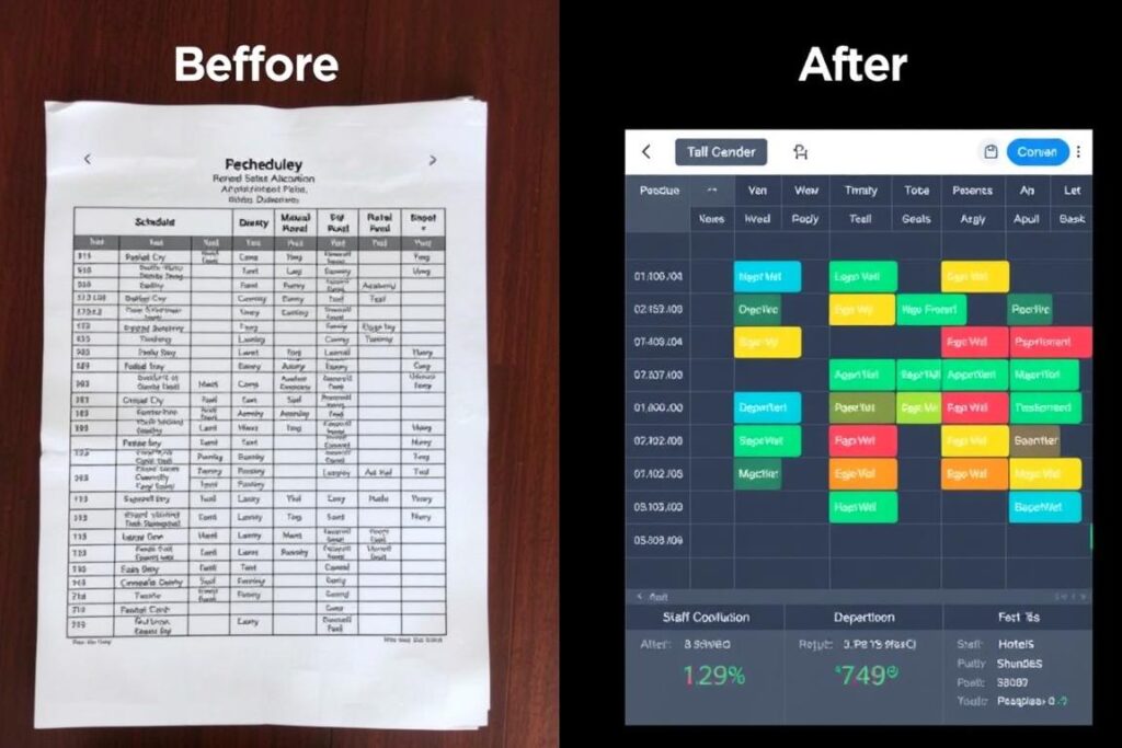 Before and after comparison of staff scheduling efficiency at a Nigerian hotel