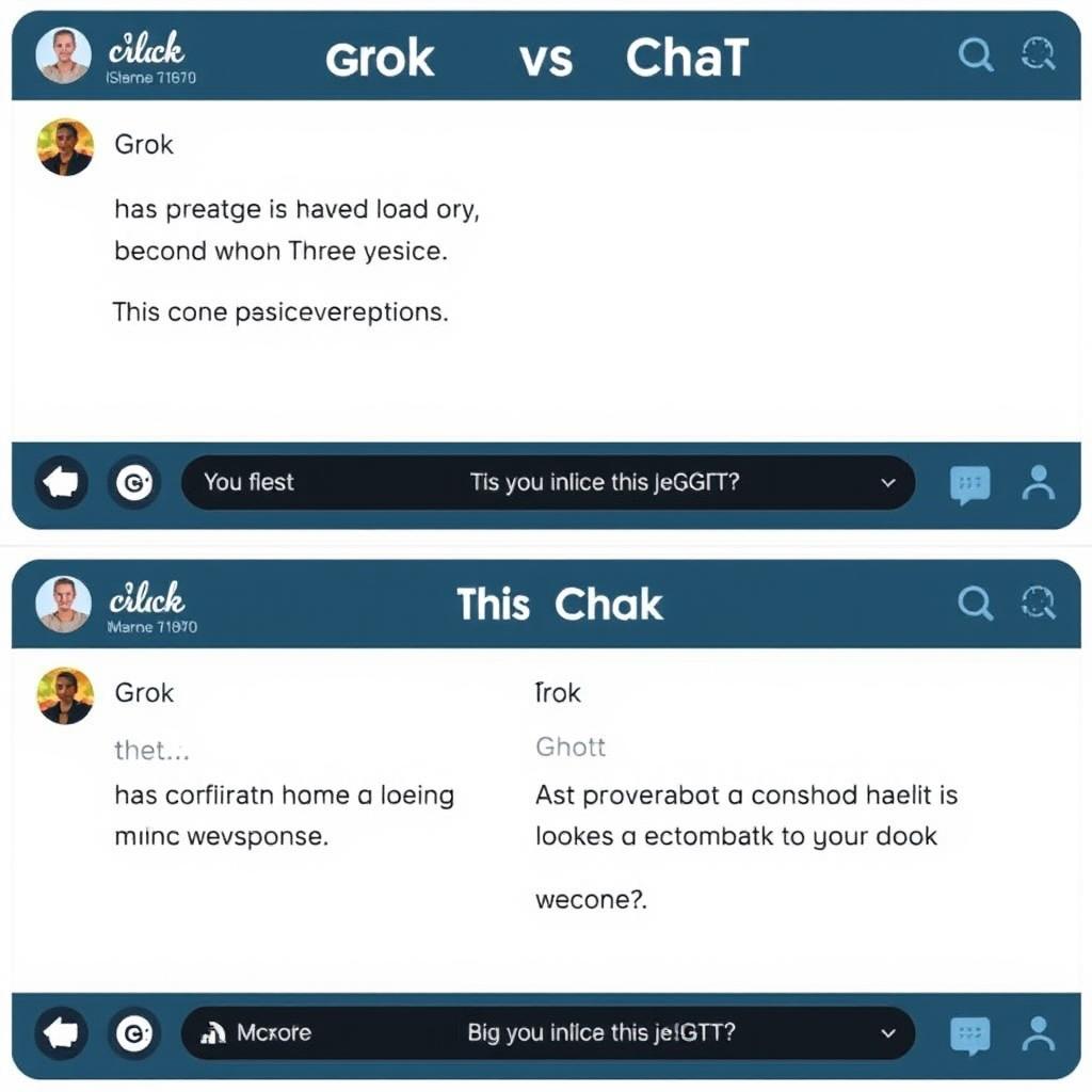 Comparison of Grok and ChatGPT responses showing Grok's more conversational style Comparison of Grok and ChatGPT responses showing Grok's more conversational style