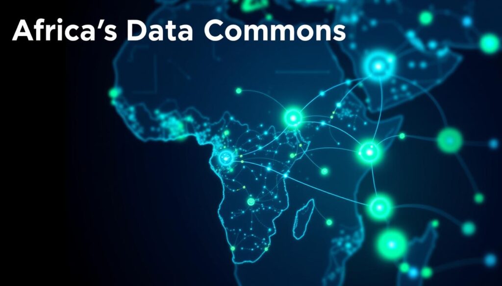 Data Commons for Africa visualization showing interconnected data systems across the continent