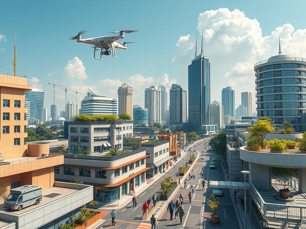 Futuristic visualization of AI-enabled African cities and digital economy