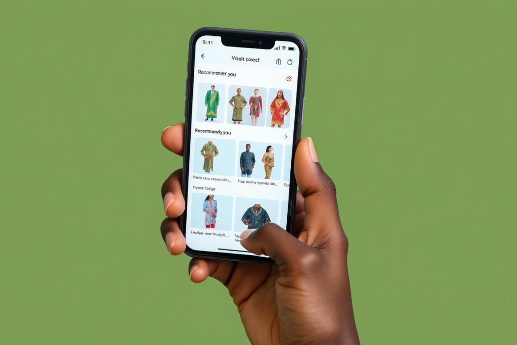 Nigerian customer receiving personalized product recommendations on a mobile shopping app