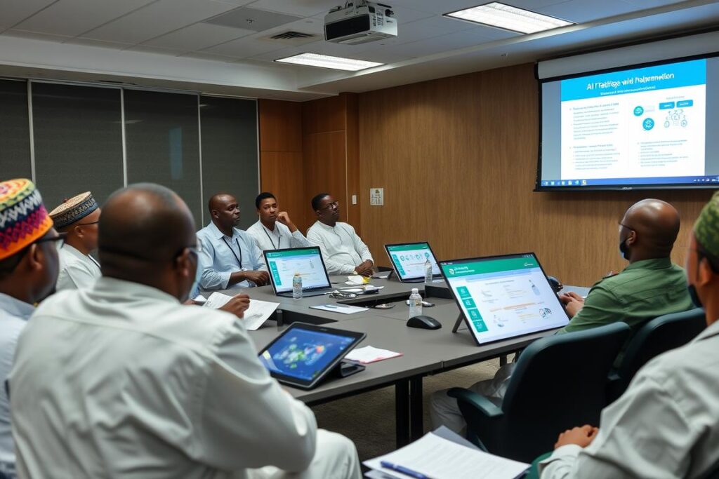 Nigerian government officials receiving AI training