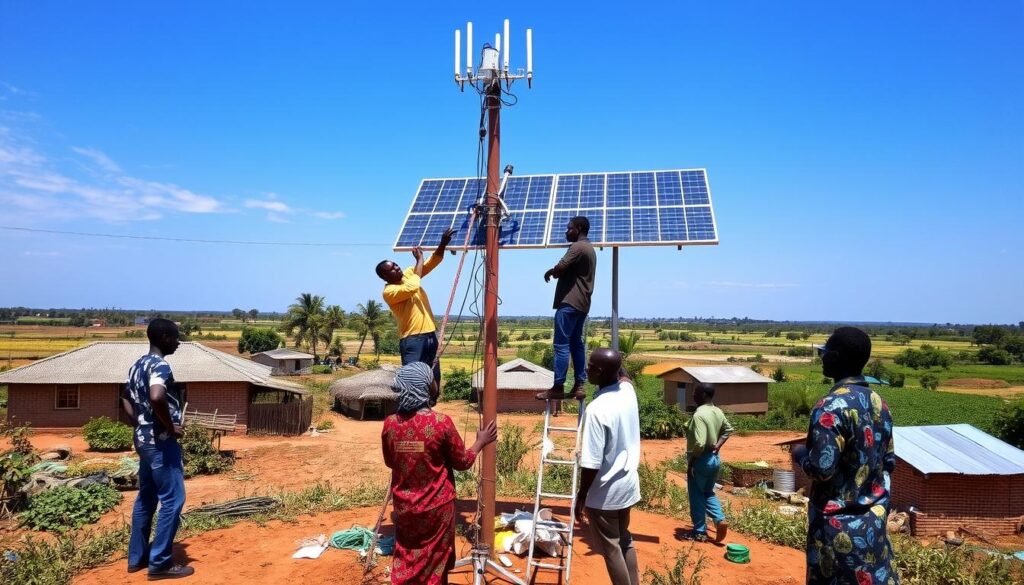 Rural internet infrastructure being installed to support AI agricultural technologies in Nigeria