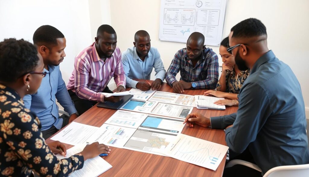 Strategic planning session for AI implementation in a Nigerian retail business