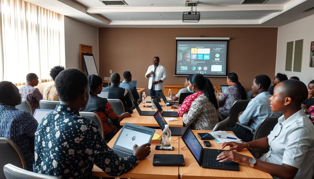 Workshop training Nigerian teachers on using AI tools in education
