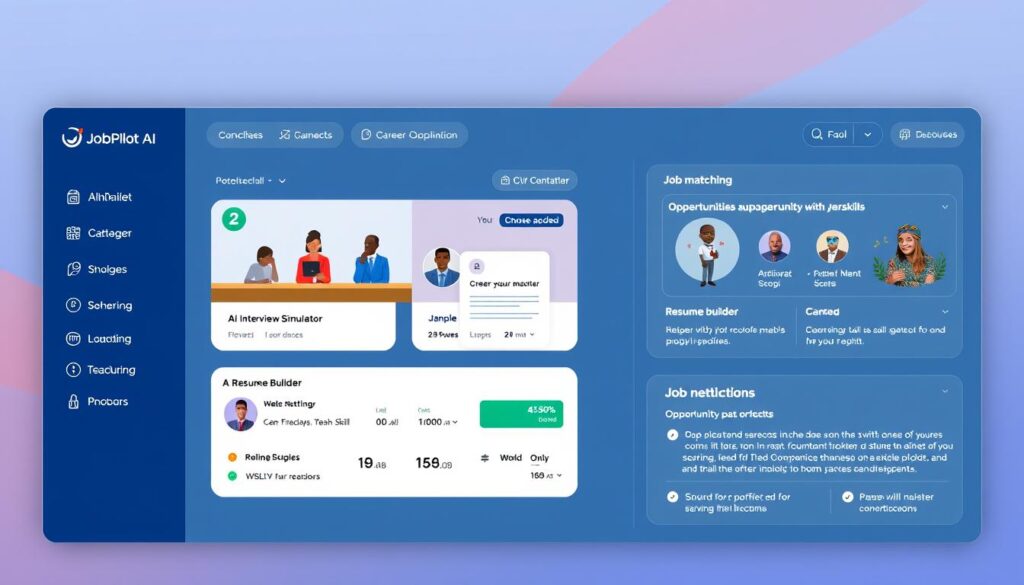 JobPilot AI dashboard showing interview simulation and resume building features for African AI products 2025