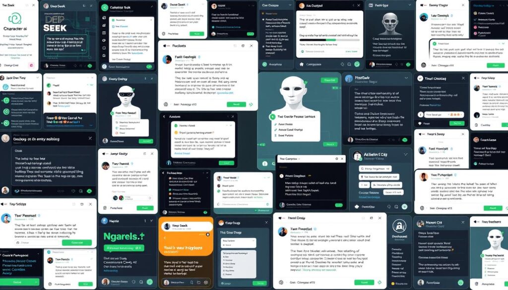 Multiple AI interfaces showing various free ChatGPT alternatives available to Nigerian users