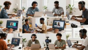 10 roles of AI in Nigeria creator economy showing diverse Nigerian content creators using technology