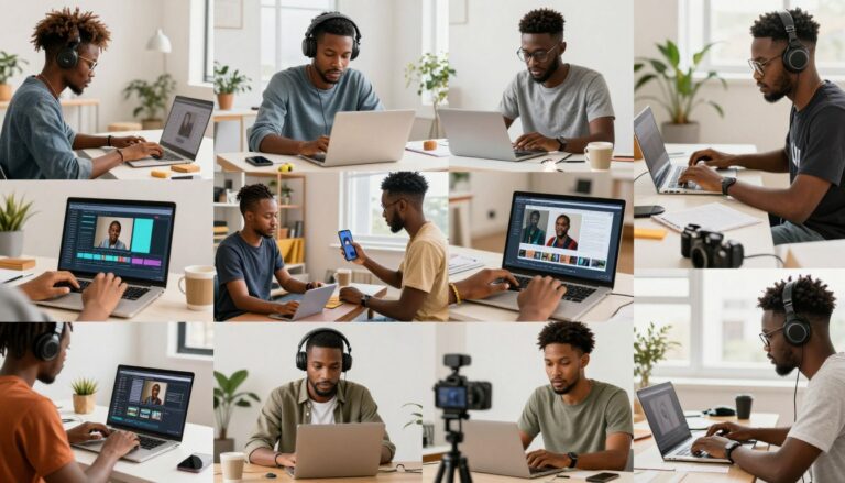 10 roles of AI in Nigeria creator economy showing diverse Nigerian content creators using technology