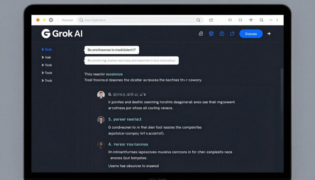Screenshot of Grok interface showing its conversational abilities and real-time knowledge access through the X platform